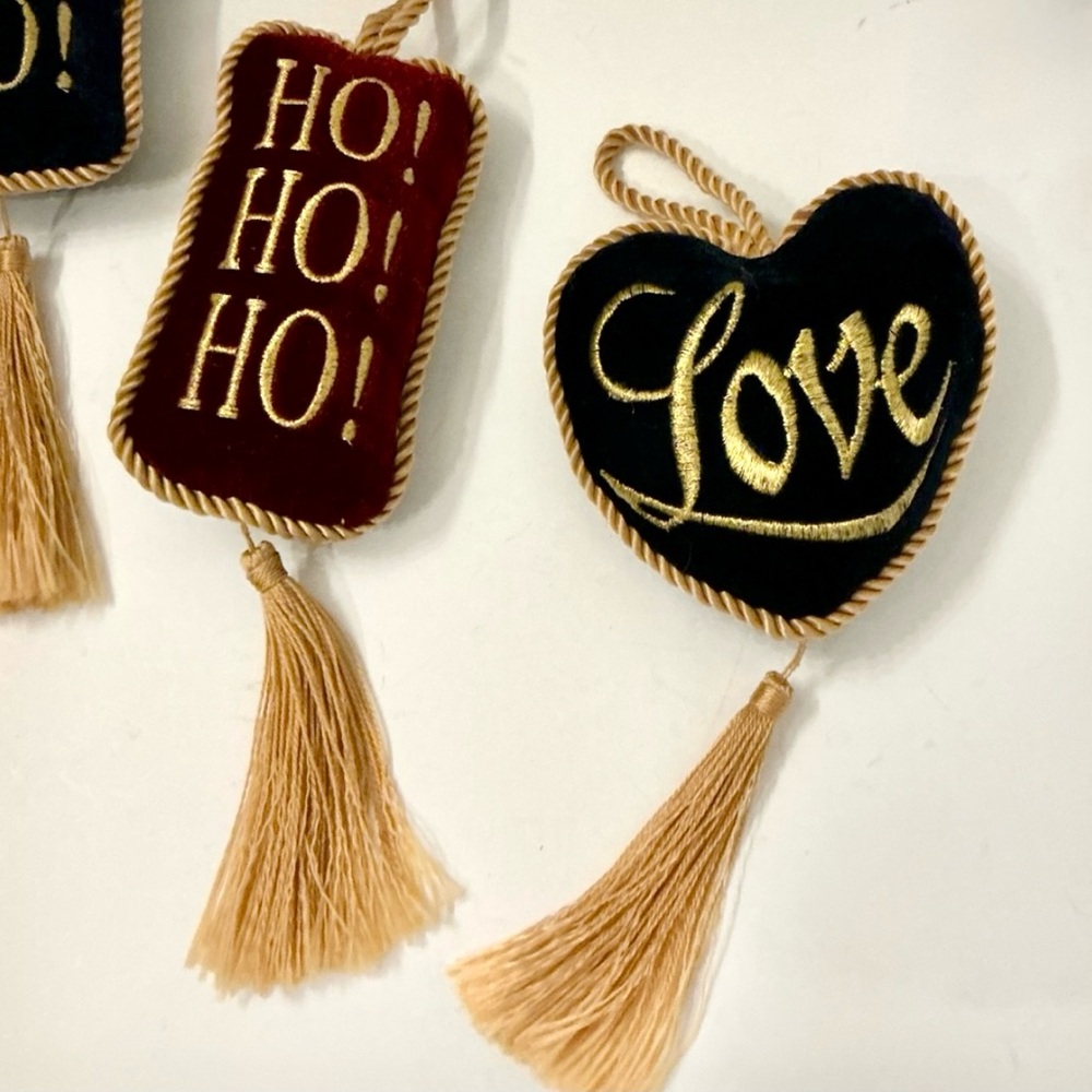 Handmade Embroidered Doorknob Mini Pillows Hanging Decorations, Set of 6